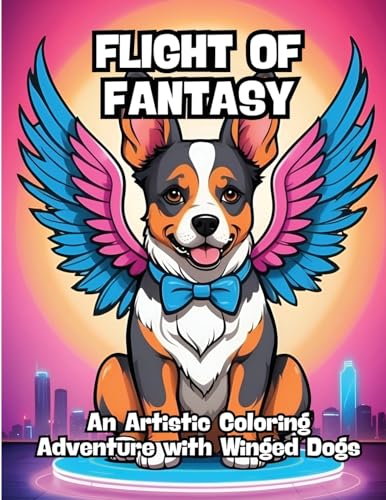 Flight of Fantasy: An Artistic Coloring Adventure with Winged Dogs von CONTENIDOS CREATIVOS