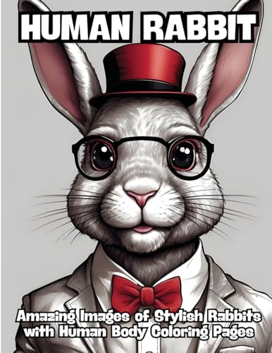 Human Rabbit: Amazing Images of Stylish Rabbits with Human Body Coloring Pages von CONTENIDOS CREATIVOS