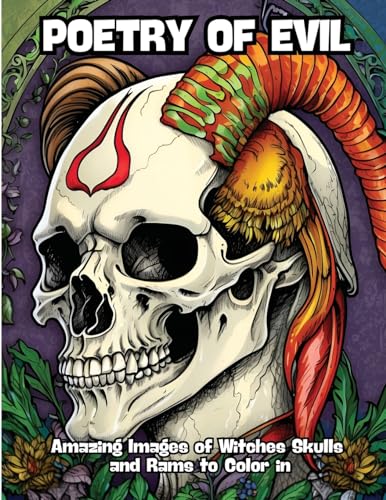 Poetry of Evil: Amazing Images of Witches, Skulls and Rams to Color in von CONTENIDOS CREATIVOS