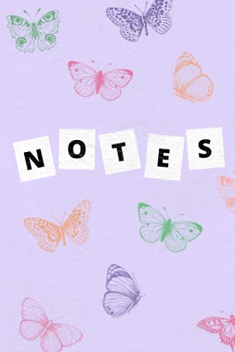 Notes: Journal/Notebook, 6" x 9" - Purple with Butterflies