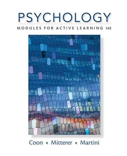 Psychology: Modules for Active Learning von Cengage Learning