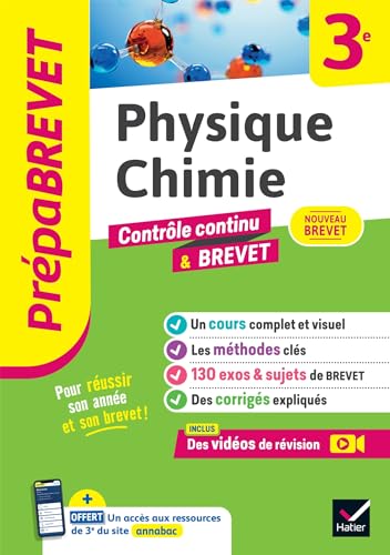 Prépabrevet - Physique-Chimie 3e - Brevet 2025: cours, méthodes & sujets de brevet corrigés von HATIER