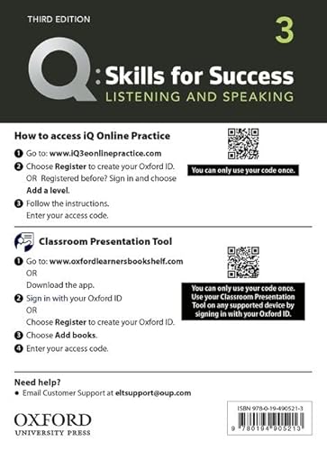 Q: Skills for Success: Level 3: Listening and Speaking Teacher's Access Card