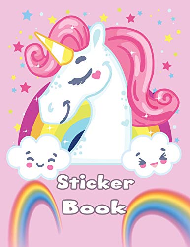Sticker Book: Album Notebook Activity Book Blank Sticker Book for Girl age 4-8 year Collection Kids Collecting Favorite Unicorn Star Rainbow Stickers ... travel time keepsake back hand designed