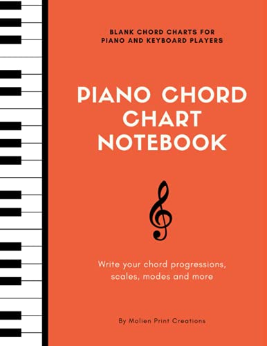 Piano Chord Chart Notebook - Blank Piano Keyboard Diagrams Charts for Musicians and Composers - 100 pages - 8.5x11 von Independently published