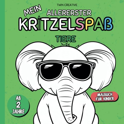 Mein allererster Kritzelspaß ab 2 Jahren: TIERE - Malbuch für Kinder: Großes Format für entspanntes An- und Ausmalen | Ausmalbuch für Kleinkinder (Malbücher für Mal-Anfänger ab 2 Jahren) von Independently published