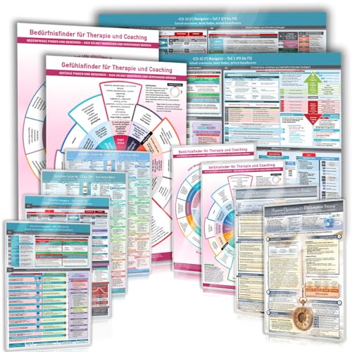 [12er Set] Das große Premium Heilpraktiker Praxis-Set mit Wandpostern (2024) – 12 Helfer für Deine Praxis mit dem Gefühlsfinder, Bedürfnisfinder, ... - 12teilig, (8 Teile DINA4 + 4 Teile DINA2)