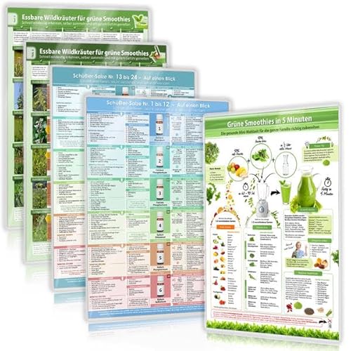 [5er Set] Das Naturheil-Selbsthilfe-Set (2024) – Finde Heilung & Wohlbefinden mit Alternativen Heilmitteln aus der Natur mit Schüssler Salze Teil 1&2, ... - Balance erleben – 5teilig, DINA4, laminiert