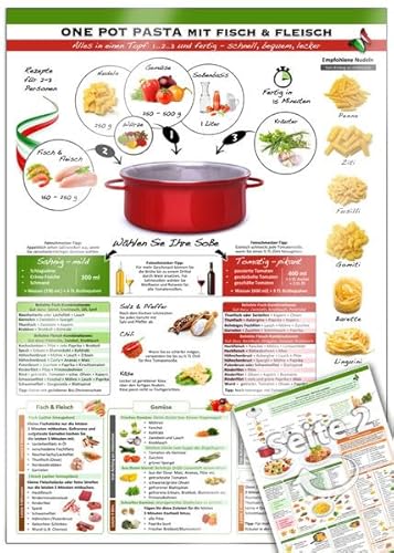 One Pot Pasta mit Fisch und Fleisch - Die Kochrevolution (2024) – alles in einen Topf - 1..2..3 und fertig - schnell, bequem, lecker + Bonus ... ... Einkaufsführer und 1 Stunde Dinnermusik