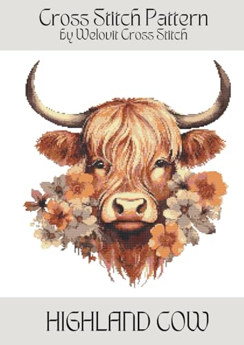 Highland Cow Cross Stitch Pattern: A beautiful cross stitch pattern for your next project! (Welovit Cross Stitch Patterns) von Independently published