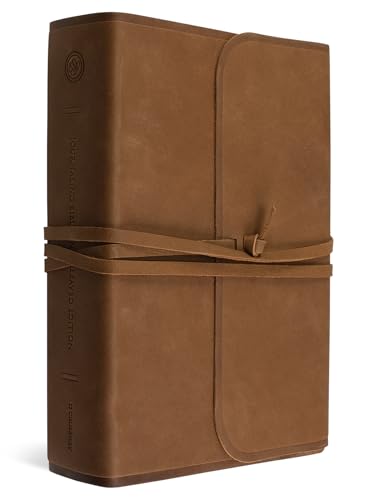 ESV Journaling Bible, Interleaved Edition: English Standard Bible, Brown, Flap With Strap, Natural Leather, Journaling Bible, Interleaved Edition