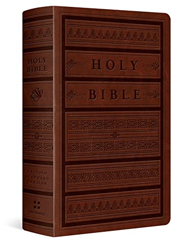 ESV Large Print Personal Size Bible: English Standard Version, Brown, Engraved Mantel, Trutone, Personal Size
