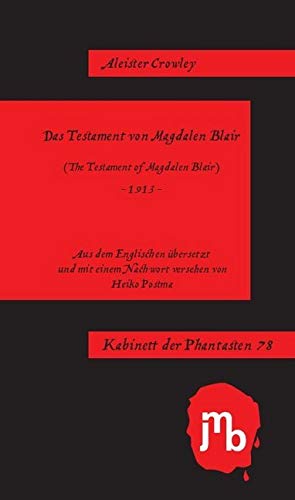 Das Testament von Magdalen Blair (Kabinett der Phantasten) von JMB Verlag