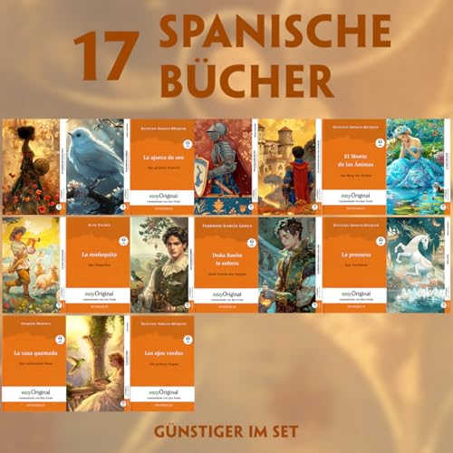 17 spanische Bücher (17 Bücher + Audio-Online) - Frank-Lesemethode - Kommentierte zweisprachige Ausgabe Spanisch-Deutsch, m. 17 Audio, m. 17 Audio, 17 ... Lehrbuch - Spanisch durch Eintauchen meistern von easyOriginal