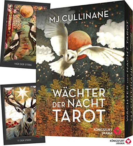 Wächter der Nacht Tarot: 78 Tarotkarten (Krafttiere Tarot, Fledermaus, Elster, Biene... Tiertarot Deutsch, Neuerscheinung 2023) von Königsfurt Urania