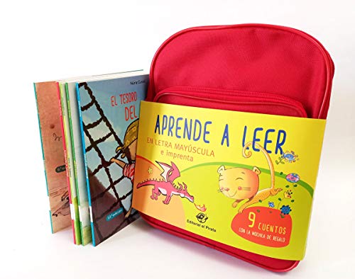 Cuentos para aprender a leer en letra MAYÚSCULA y de imprenta: 9 cuentos infantiles con una mochila de regalo