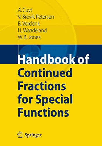 Handbook of Continued Fractions for Special Functions Handbook of Continued Fractions for Special Functions