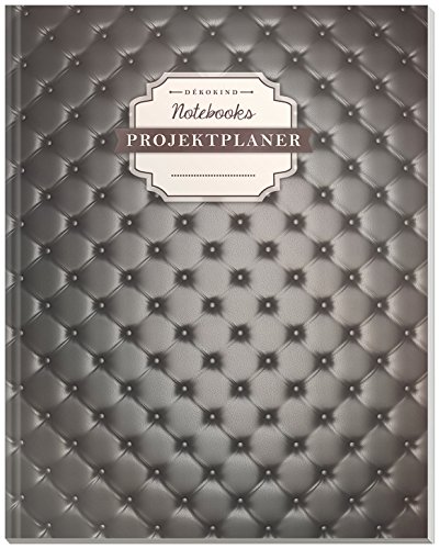 DÉKOKIND Projektplaner | DIN A4, 100+ Seiten, Register, Kontakte, Vintage Softcover | Für über 50 Projekte geeignet| Motiv: Elegant Black