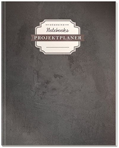 DÉKOKIND Projektplaner | DIN A4, 100+ Seiten, Register, Kontakte, Vintage Softcover | Für über 50 Projekte geeignet| Motiv: Schiefertafel von DÉKOKIND