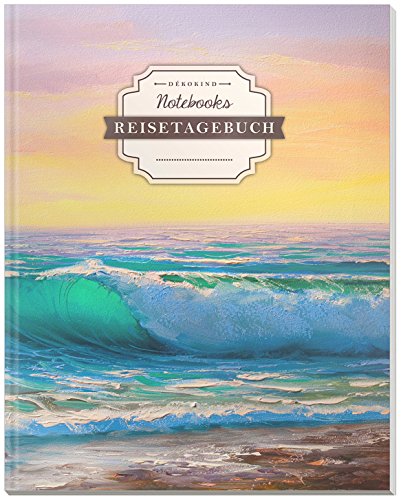 DÉKOKIND Reisetagebuch zum Selberschreiben | DIN A4, 100+ Seiten, Register, Vintage Softcover | Auch als Abschiedsgeschenk | Motiv: Ölgemälde