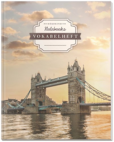 DÉKOKIND Vokabelheft | DIN A4, 84 Seiten, 2 Spalten, Register, Vintage Softcover | Dickes Vokabelbuch | Motiv: England Sunset DÉKOKIND Vokabelheft | DIN A4, 84 Seiten, 2 Spalten, Register, Vintage Softcover | Dickes Vokabelbuch | Motiv: England Sunset