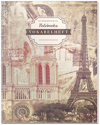 DÉKOKIND Vokabelheft | DIN A4, 84 Seiten, 2 Spalten, Register, Vintage Softcover | Dickes Vokabelbuch | Motiv: Französische Collage DÉKOKIND Vokabelheft | DIN A4, 84 Seiten, 2 Spalten, Register, Vintage Softcover | Dickes Vokabelbuch | Motiv: Französische Collage