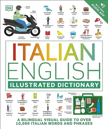 Italian - English Illustrated Dictionary: A Bilingual Visual Guide to Over 10,000 Italian Words and Phrases