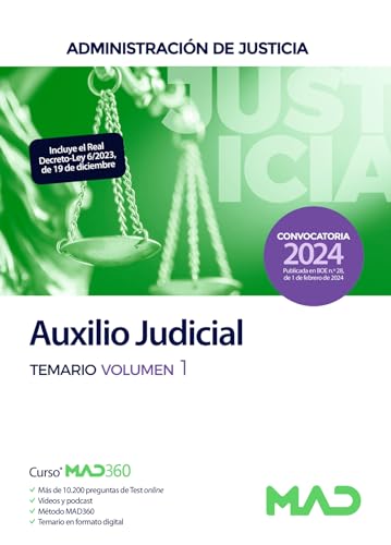 Cuerpo de Auxilio Judicial de la Administración de Justicia. Temario Volumen 1 von Editorial MAD