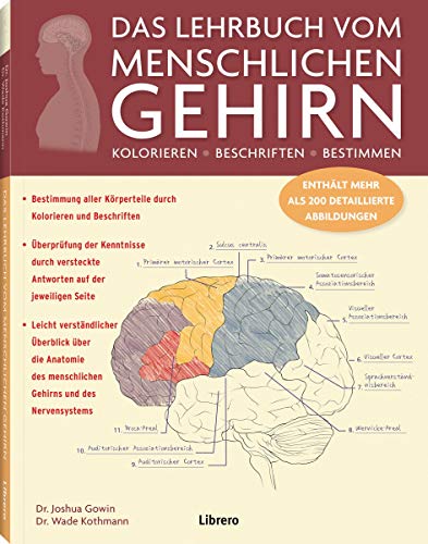 DAS LEHRBUCH VOM MENSCHLICHEN GEHIRN: Ein Einblick in Gehirn und Nervensystem des Menschen: KOLORIEREN / BESCHRIFTEN / BESTIMMEN / ENTHÄLT MEHR ALS 200 DETAILLIERTE ABBILDUNGEN