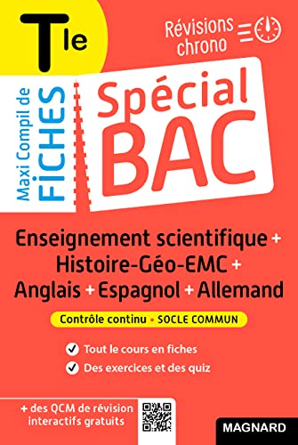 Spécial Bac Maxi Compil de Fiches contrôle continu Tle Bac 2024: Tout le programme en 191 fiches, cours ultra-visuel, mémos, schémas-bilans, exercices et QCM