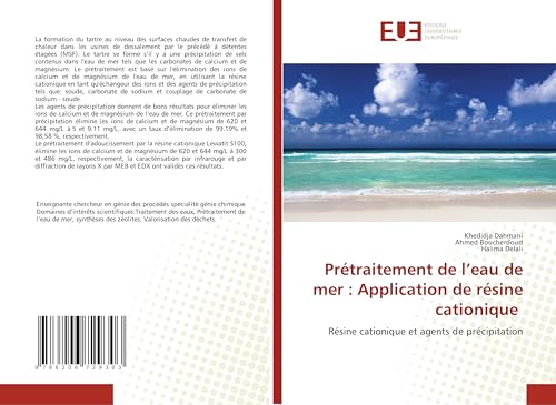 Prétraitement de l'eau de mer : Application de résine cationique: Résine cationique et agents de précipitation von Éditions universitaires européennes