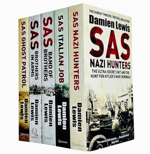 Damien Lewis SAS 5 Books Collection Set (Nazi Hunters, Italian Job, Band of Brothers, Band of Brothers, Brothers in Arms, Ghost Patrol)