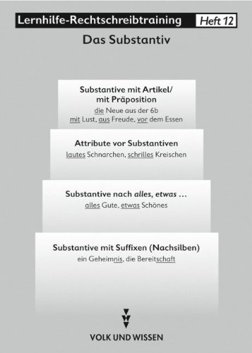 Lernhilfe-Rechtschreibtraining, neue Rechtschreibung, H.12, Das Substantiv Lernhilfe-Rechtschreibtraining, neue Rechtschreibung, H.12, Das Substantiv von Cornelsen: VWV