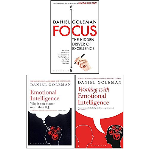 Daniel Goleman Collection 3 Books Set (Focus, Emotional Intelligence, Working with Emotional Intelligence)