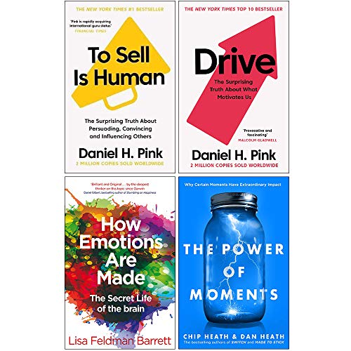 To Sell Is Human, Drive Daniel Pink, How Emotions Are Made, The Power of Moments Collection 4 Books Set