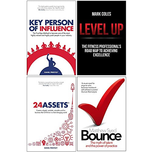 Key Person of Influence, Level Up, 24 Assets & Bounce 4 Books Collection Set