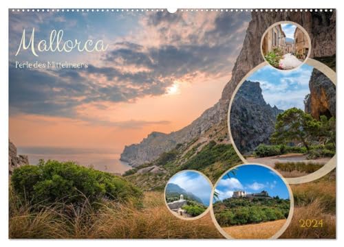 Mallorca - Perle des Mittelmeers (Wandkalender 2024 DIN A2 quer), CALVENDO Monatskalender: Eine bunte Sammlung von Bildern der Baleareninsel Mallorca. (CALVENDO Orte)