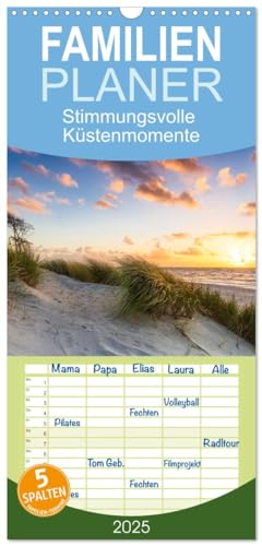 Familienplaner 2025 - Stimmungsvolle Küstenmomente mit 5 Spalten (Wandkalender, 21 cm x 45 cm), CALVENDO
