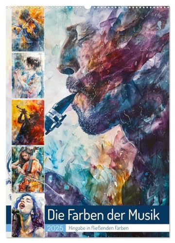 Die Farben der Musik (Wandkalender 2025 DIN A2 hoch), CALVENDO Monatskalender von CALVENDO