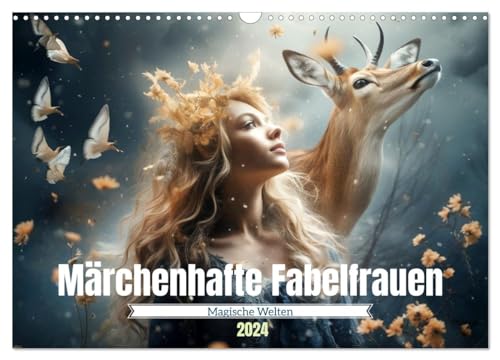 Märchenhafte Fabelfrauen (Wandkalender 2024 DIN A3 quer), CALVENDO Monatskalender: In der Welt der Fantasie (CALVENDO Menschen)