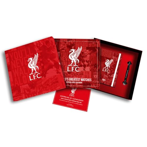 2025 Calendar Liverpool FC Calendar, A5 Diary and Pen Musical Football Gift Box Set Official Product