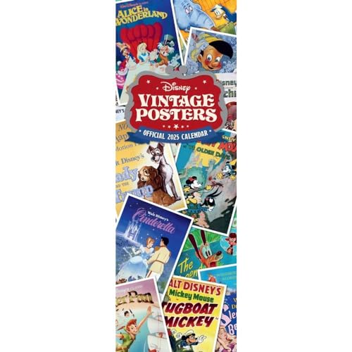 Disney Vintage Posters – Original Disney Filmplakate 2025 – Slimline-Kalender: Original Danilo-Kalender [Mehrsprachig] [Kalender]