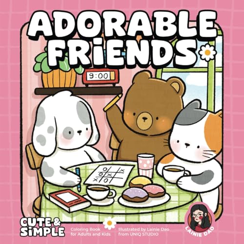 Adorable Friends: Cute & Simple Coloring Book for Adults & Kids (Adorable Friends Coloring Book Series, Band 1) von Independently published