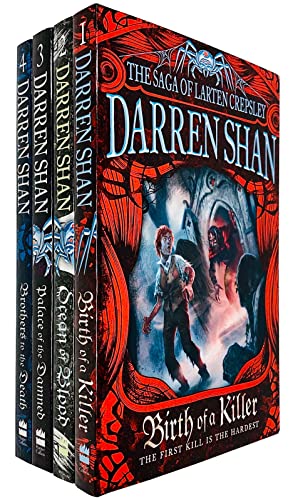 Darren Shan The Saga of Larten Crepsley Series 4 Books Collection Set (Birth of a Killer, Ocean of Blood, Palace of the Damned, Brothers to the Death)