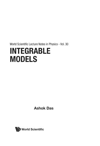 Integrable Models (World Scientific Lecture Notes in Physics, Band 30)