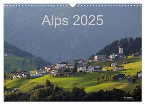 Alps 2025 (Wall Calendar 2025 DIN A3 landscape), CALVENDO 12 Month Wall Calendar: Landscape, mountains, cities and villages of the alps in the heart of Europe