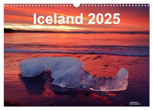 Iceland 2025 (Wall Calendar 2025 DIN A3 landscape), CALVENDO 12 Month Wall Calendar: Landscape, nature, waterfalls, polar light and mountains in Iceland in northern Europe von Calvendo