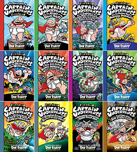 Captain Underpants Books 1-12 FULL COLOR Complete HARDCOVER Collection
