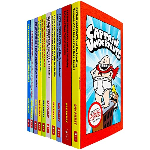Captain Underpants Series 10 Books Collection Set by Dav Pilkey