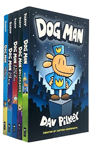 Dog Man Series 7 Books Collection Set By Dav Pilkey (Dog Man, Unleashed, A Tale of Two Kitties, Dog Man and Cat Kid, Lord of the Fleas, Brawl of the Wild [Hardcover], For Whom the Ball Rolls [Hardcove